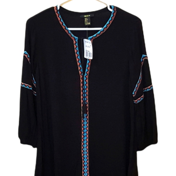 Forever 21 Dresses & Skirts - FOREVER 21 Black Rust Teal Tunic Dress